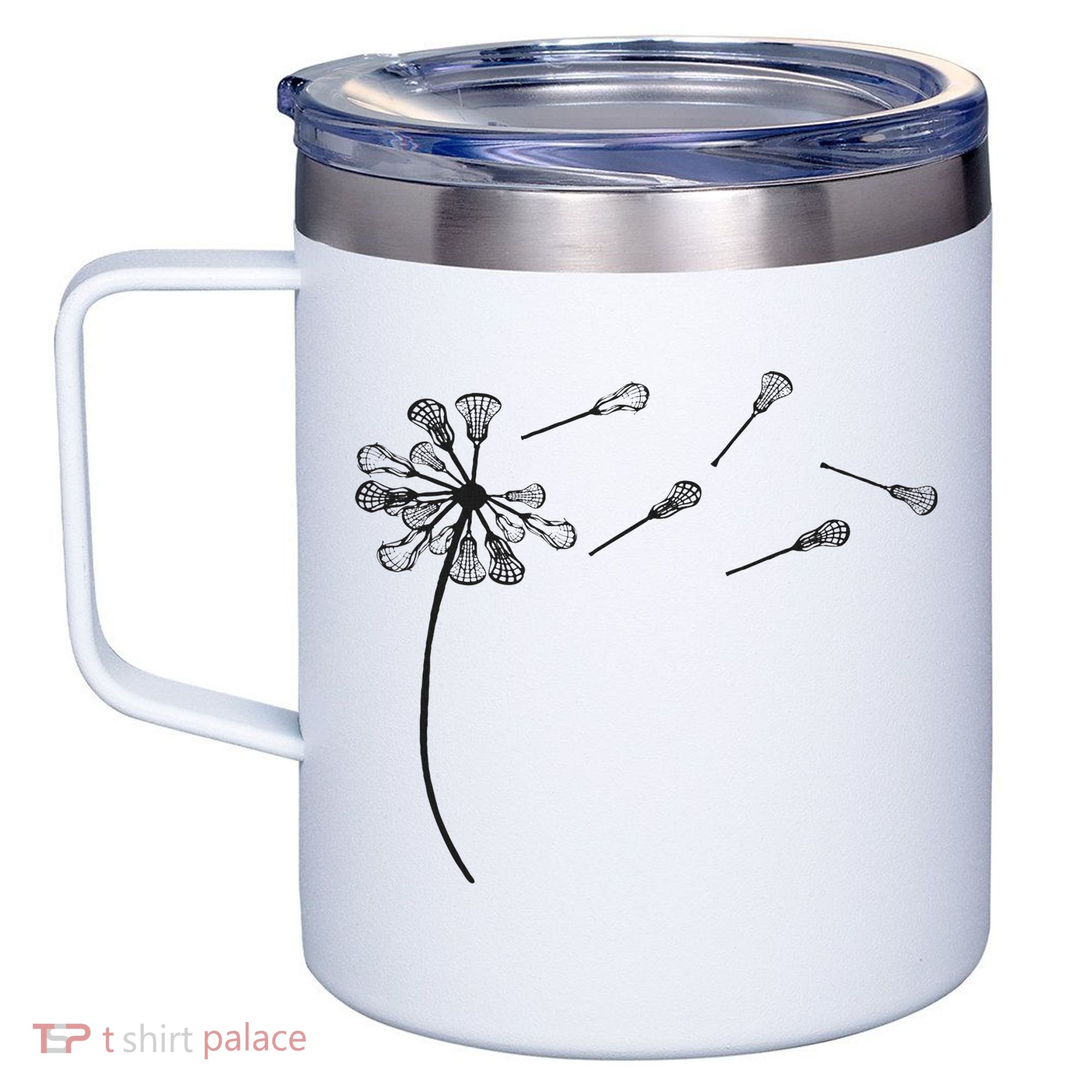 Dandelion Lacrosse And Lax Accessories Lacrosse Mom 12oz Stainless Steel Coffee Mug