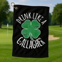 DRINK LIKE A GALLAGHER St Patrick's Day Golf Towel thumb 1