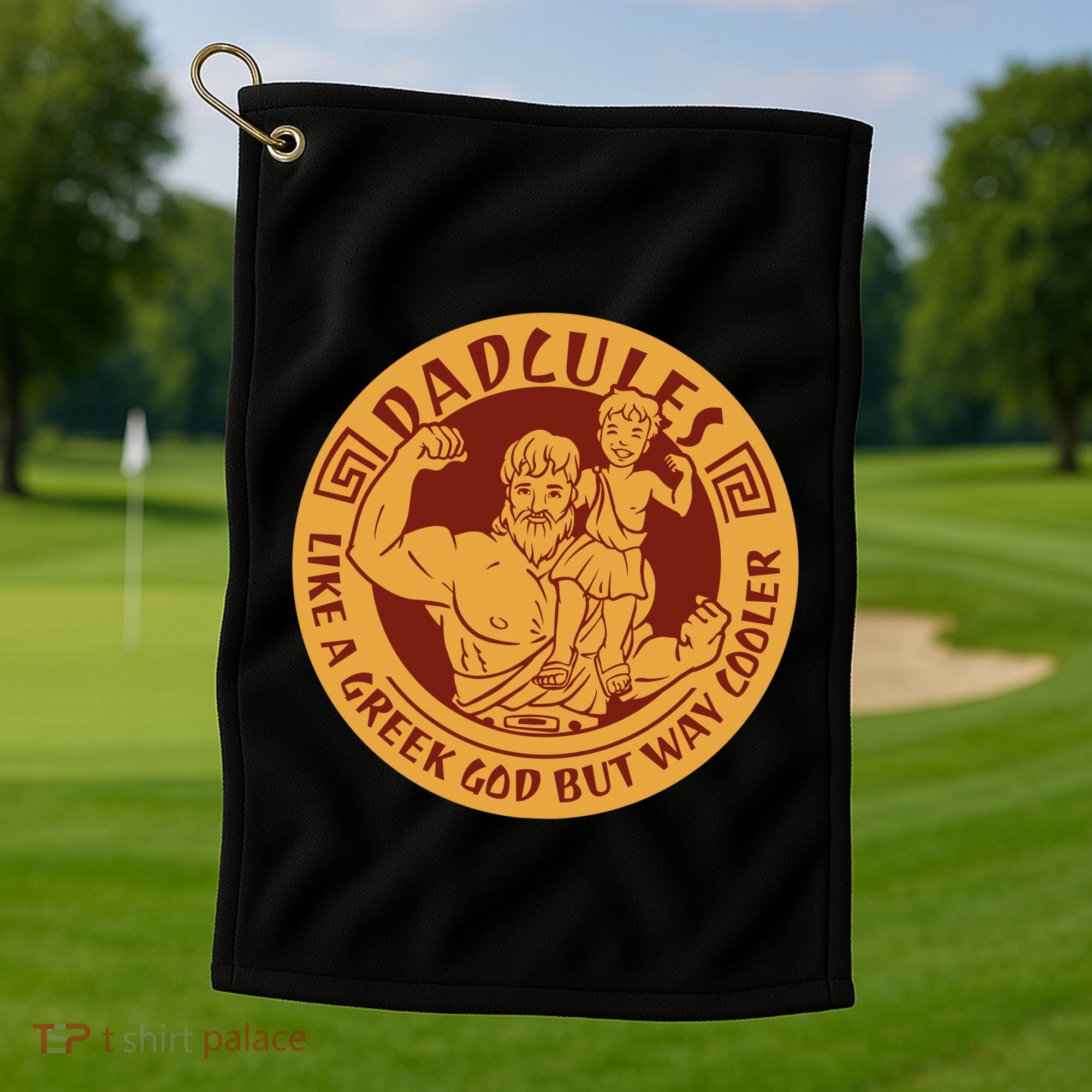 Dadcules Like A Greek God But Way Cooler Father's Day Golf Towel