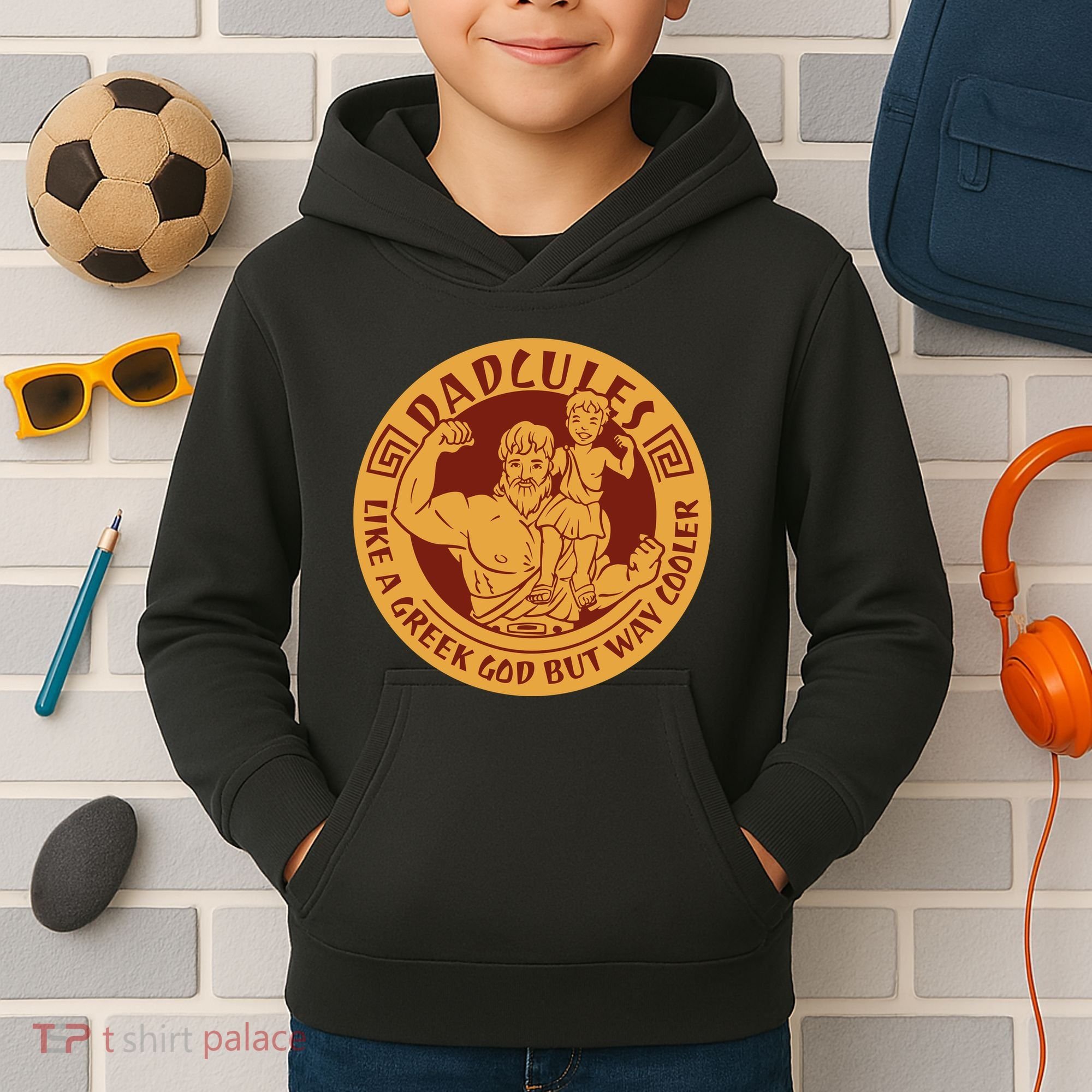 Dadcules Like A Greek God But Way Cooler Father's Day Kids Hoodie