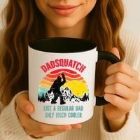 Dadsquatch Like A Regular Dad Only Much Cooler Big Foot Premium Coffee Mug thumb 3