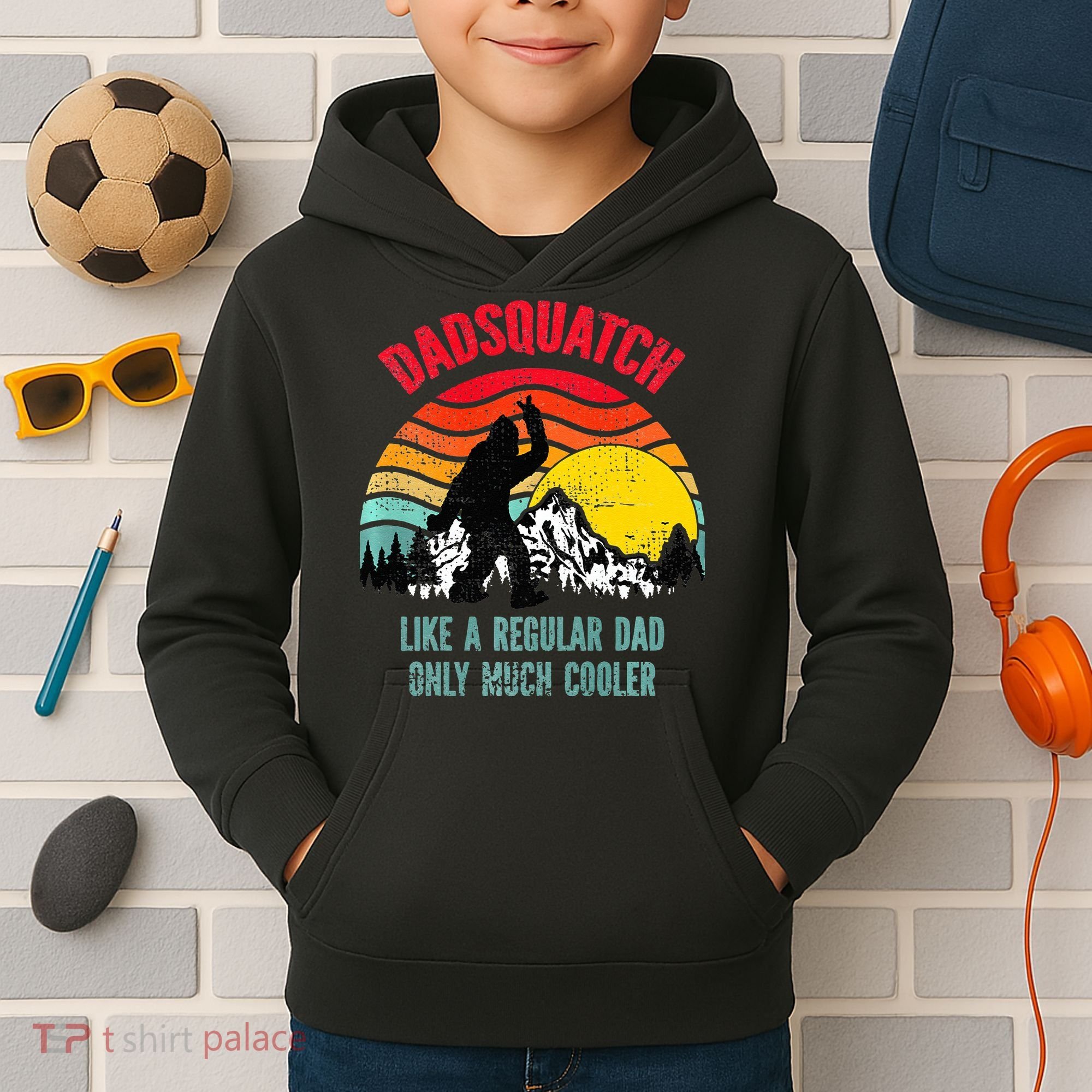 Dadsquatch Like A Regular Dad Only Much Cooler Big Foot Premium Kids Hoodie