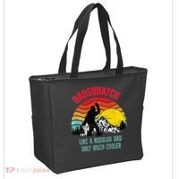 Dadsquatch Like A Regular Dad Only Much Cooler Big Foot Premium Tote Bag thumb 2