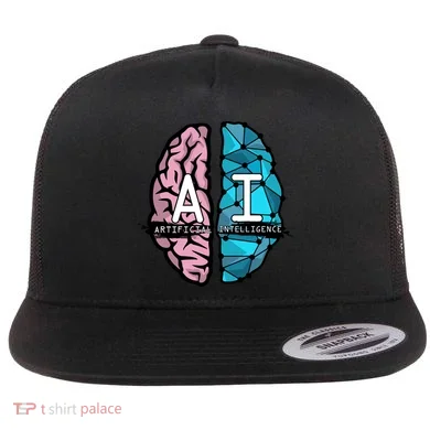 Deep Learning Artificial Intelligence Artificial Brain Gift Flat Bill Trucker Hat