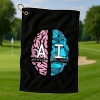 Deep Learning Artificial Intelligence Artificial Brain Gift Golf Towel thumb 1