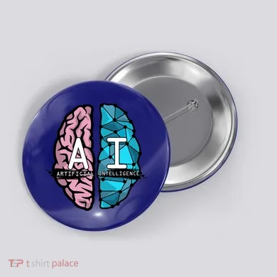 Deep Learning Artificial Intelligence Artificial Brain Gift Button