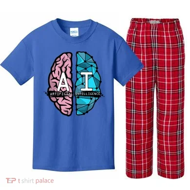 Deep Learning Artificial Intelligence Artificial Brain Gift Kids Plaid Pajama Set