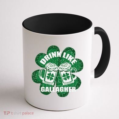 Drink Like A Gallagher Saint Patrick's Day Irish Coffee Mug back