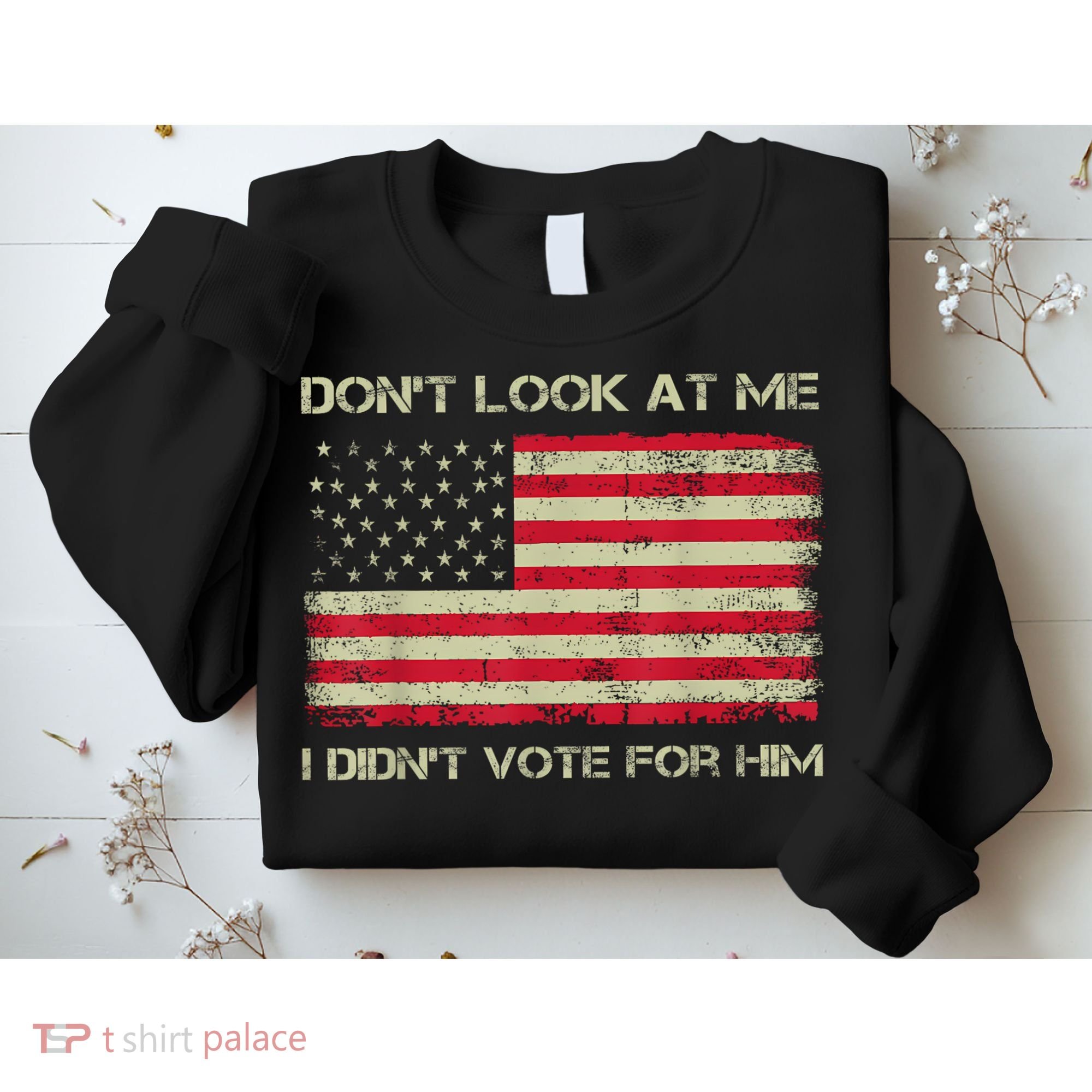 DonT Look At Me I DidnT Vote For Him Funny Us Flag Retro Sweatshirt