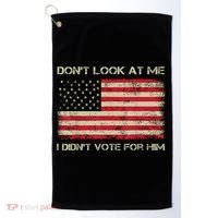 DonT Look At Me I DidnT Vote For Him Funny Us Flag Retro Golf Towel thumb 0