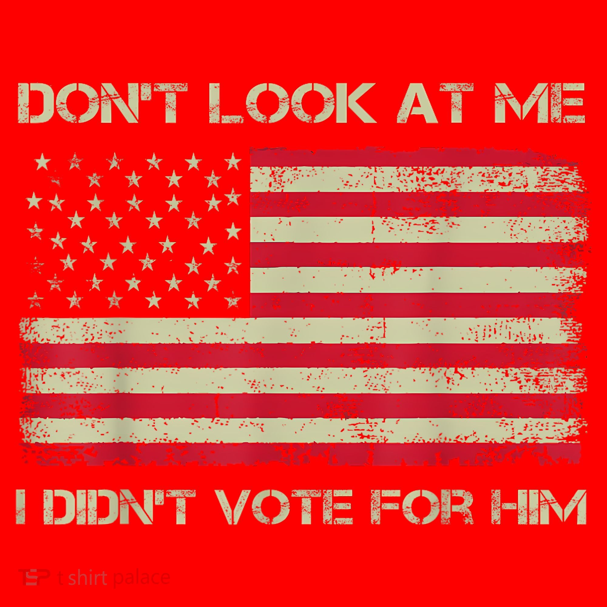 DonT Look At Me I DidnT Vote For Him Funny Us Flag Retro Santa Hat