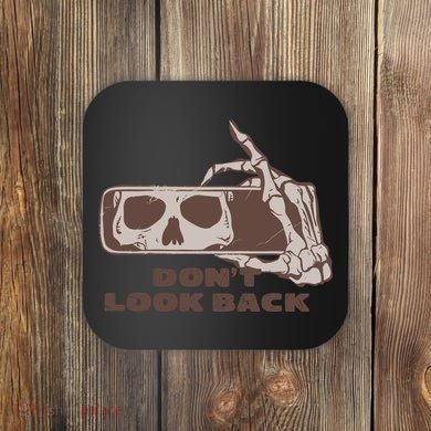 DonT Look Back Skeleton Car Mirror Transparent Coaster