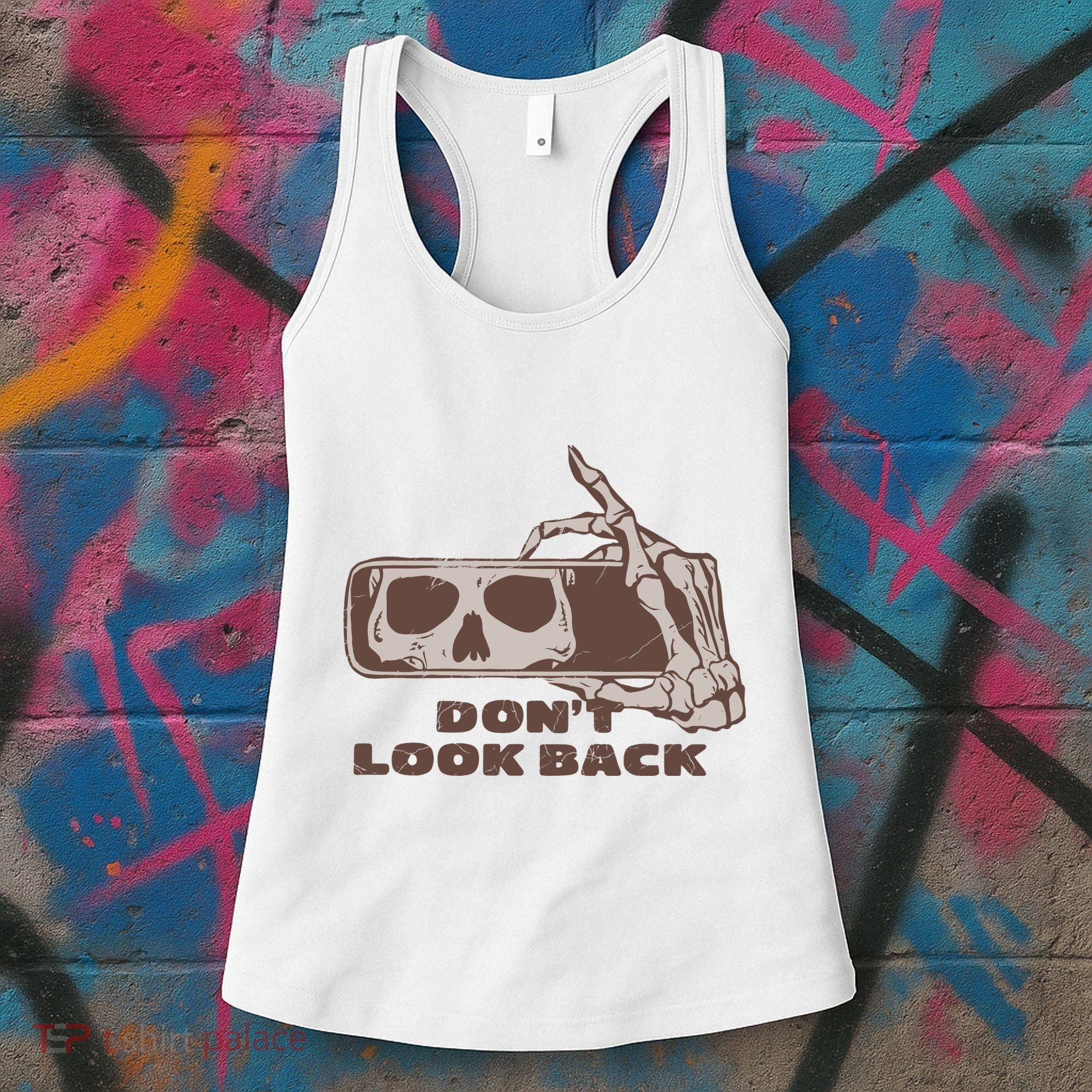 DonT Look Back Skeleton Car Mirror Transparent Women's Tank Top
