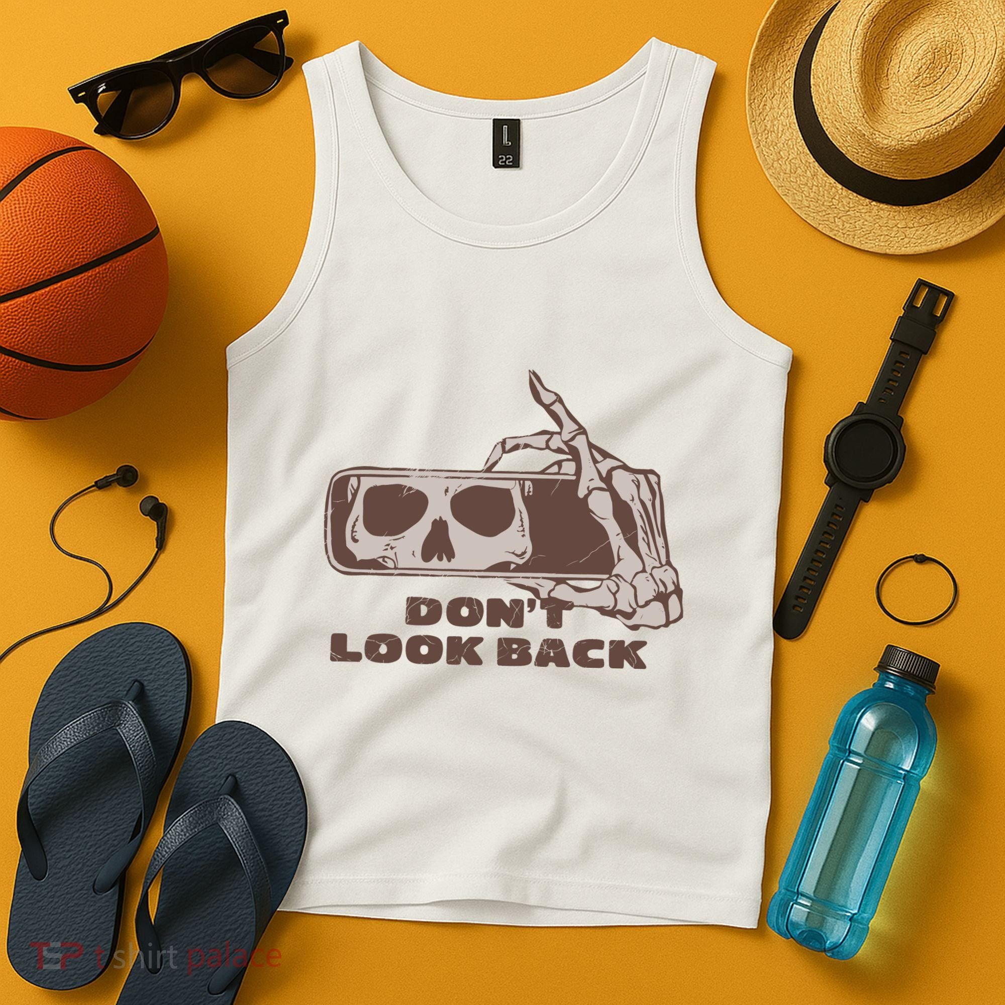 DonT Look Back Skeleton Car Mirror Transparent Tank Top