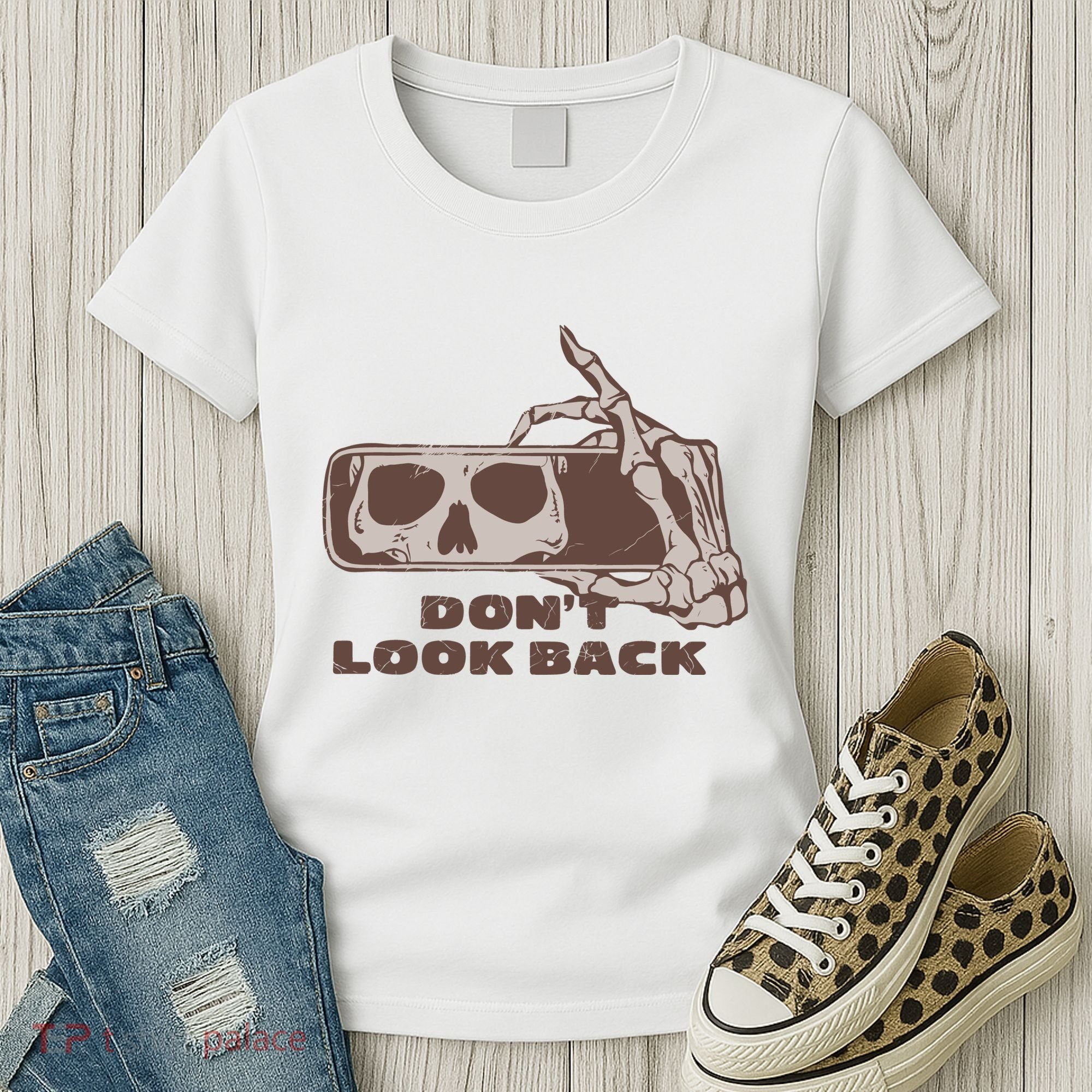 DonT Look Back Skeleton Car Mirror Transparent Women's T-Shirt