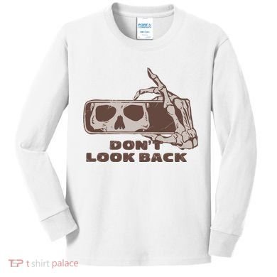 DonT Look Back Skeleton Car Mirror Transparent Kids Long Sleeve Shirt