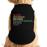 Dog Loving Coffee Drinking Book Reading Social Justice Doggie Tank thumb 0