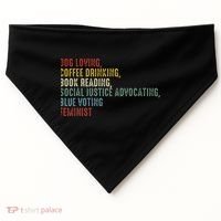 Dog Loving Coffee Drinking Book Reading Social Justice USA-Made Doggie Bandana thumb 0