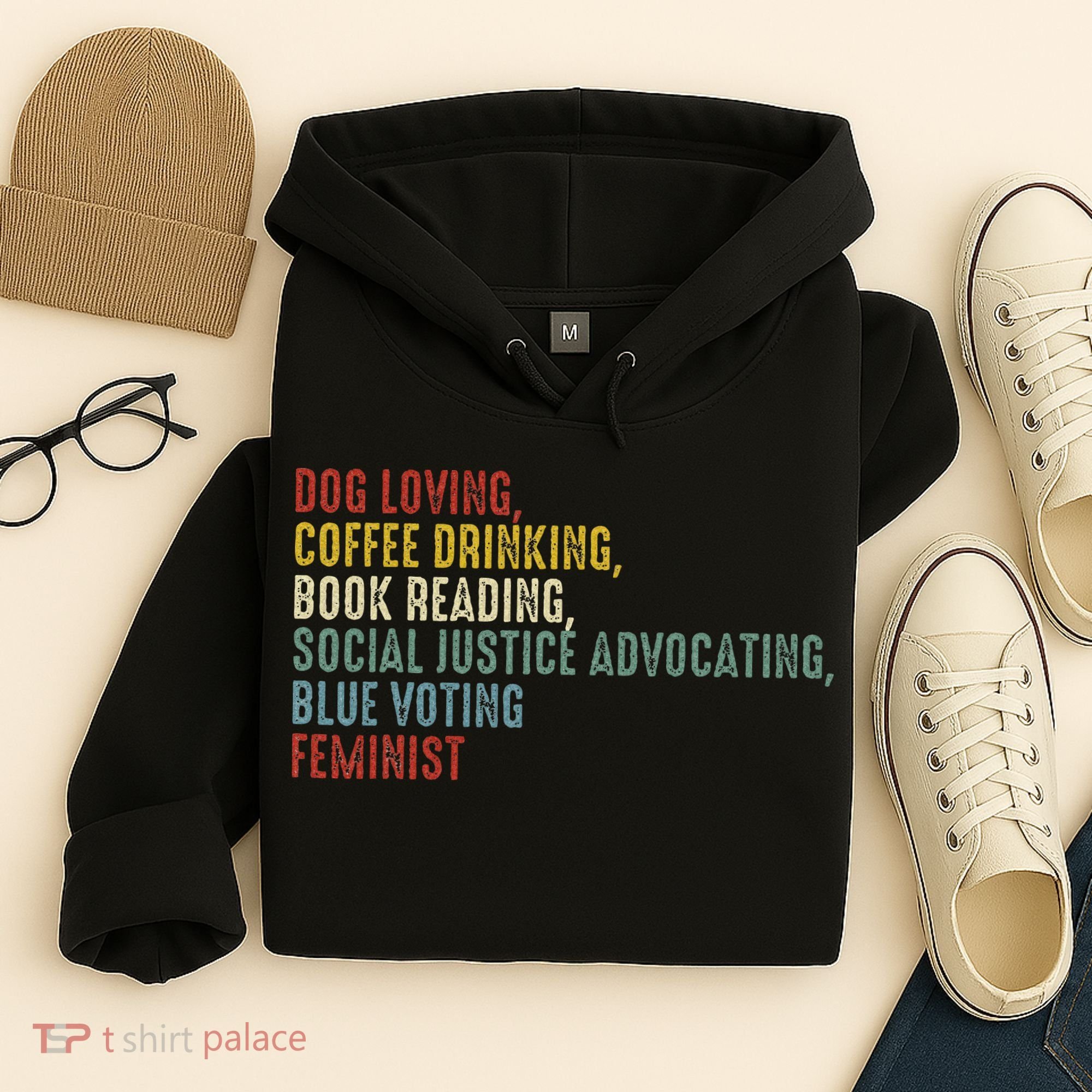 Dog Loving Coffee Drinking Book Reading Social Justice Hoodie