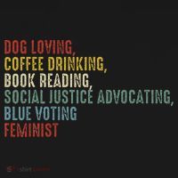 Dog Loving Coffee Drinking Book Reading Social Justice Apron thumb 3