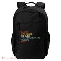 Dog Loving Coffee Drinking Book Reading Social Justice Backpack thumb 0