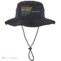 Dog Loving Coffee Drinking Book Reading Social Justice Bucket Hat thumb 0