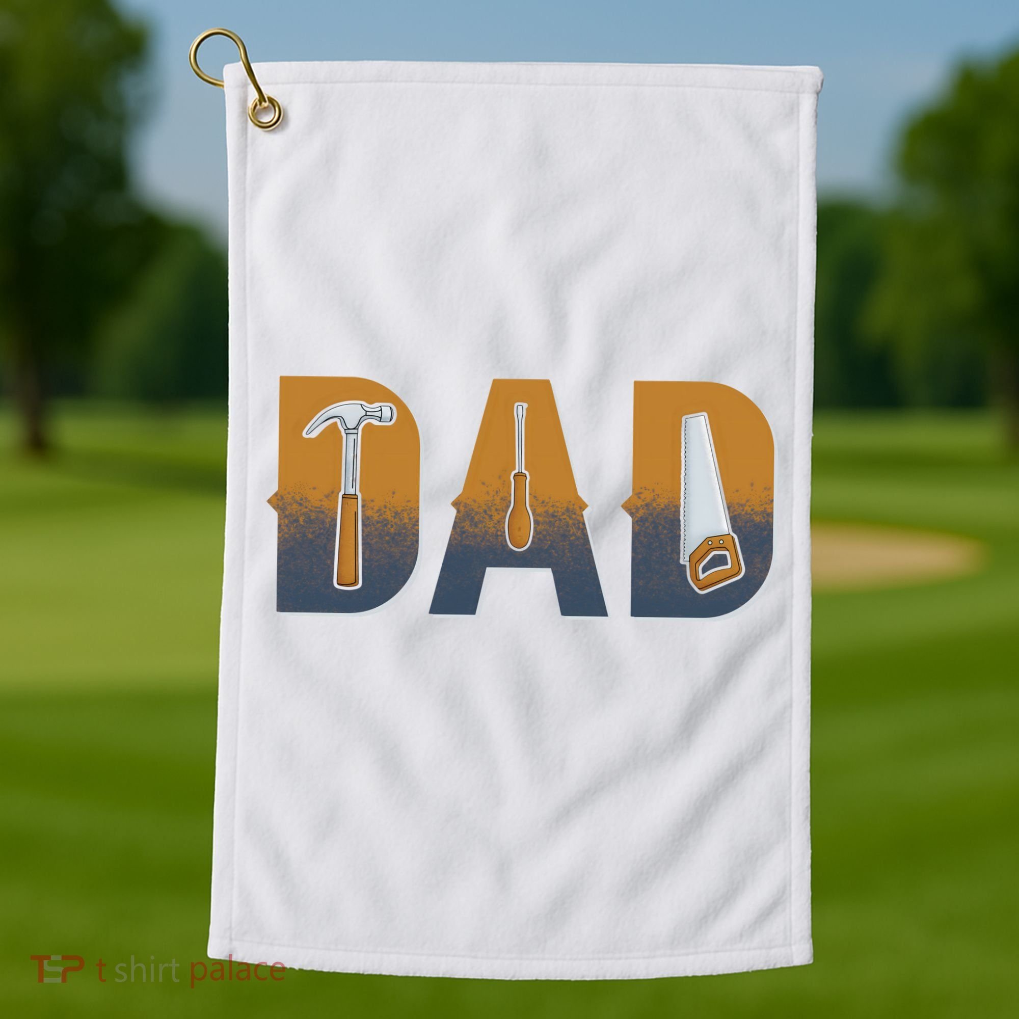 Dad Life Construction Fathers Day Builder Golf Towel