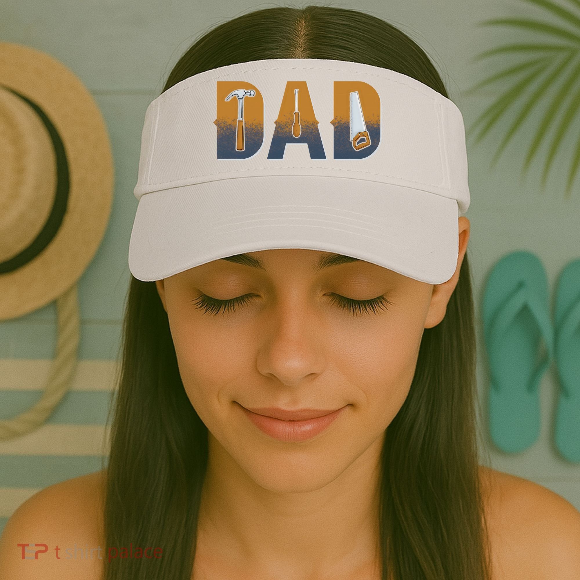 Dad Life Construction Fathers Day Builder Visor