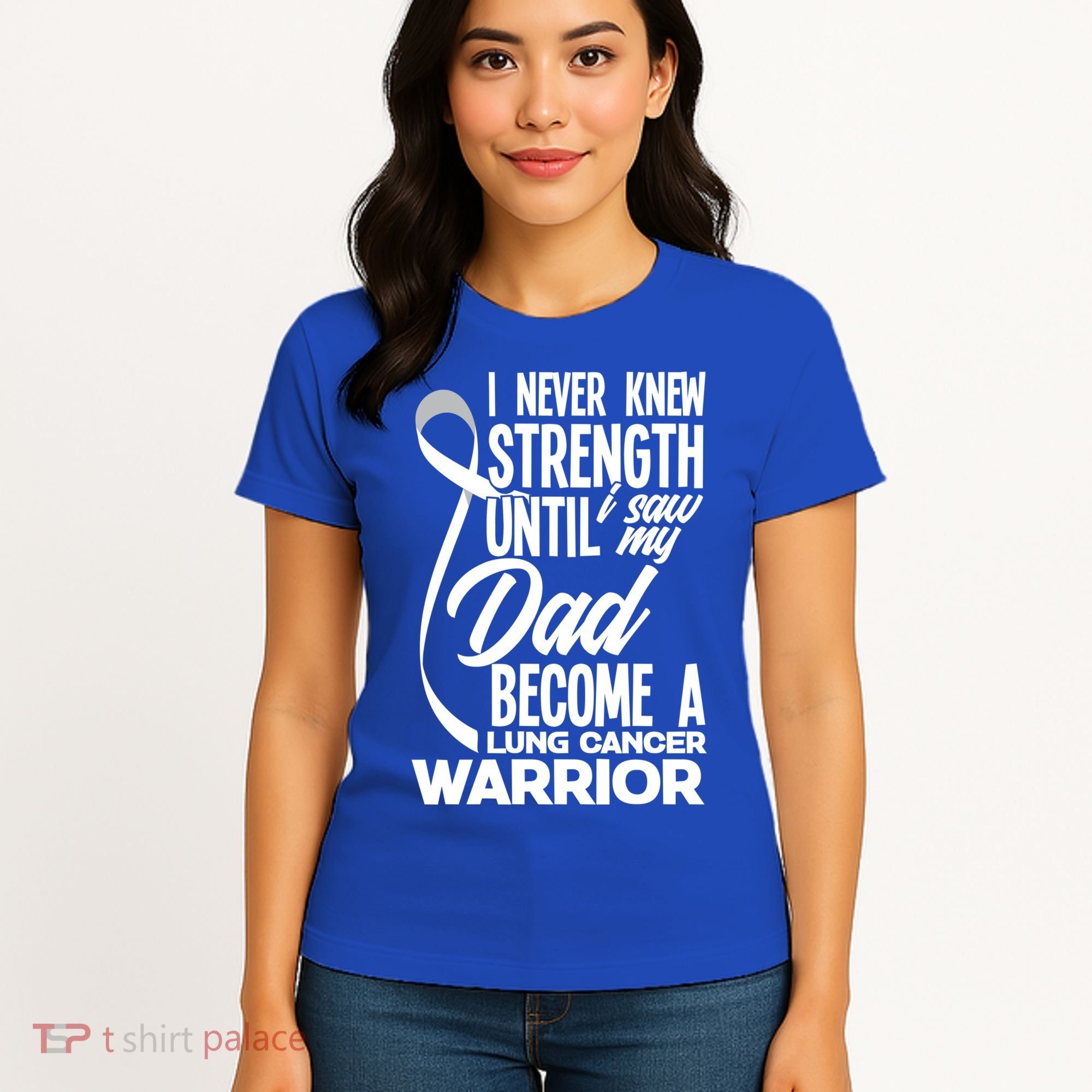 Dad Lung Cancer Warrior Son Daughter Of Lung Cancer Warrior Gift Women's T-Shirt
