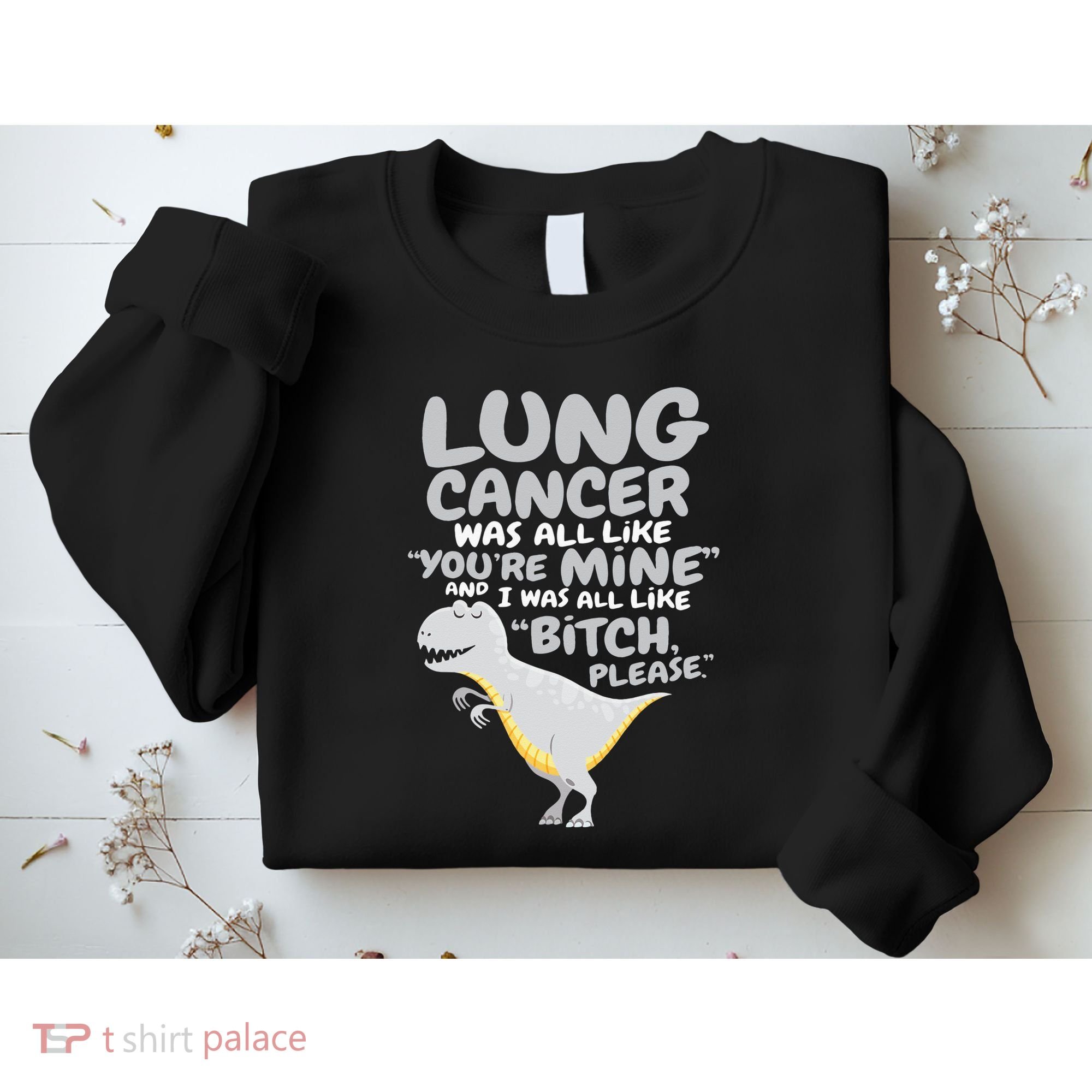 Dinosaur Lung Cancer Was All Like You're Mine Awareness Day Sweatshirt