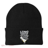 Dinosaur Lung Cancer Was All Like You're Mine Awareness Day Beanie thumb 0