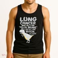 Dinosaur Lung Cancer Was All Like You're Mine Awareness Day Tank Top thumb 3