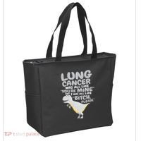 Dinosaur Lung Cancer Was All Like You're Mine Awareness Day Tote Bag thumb 2