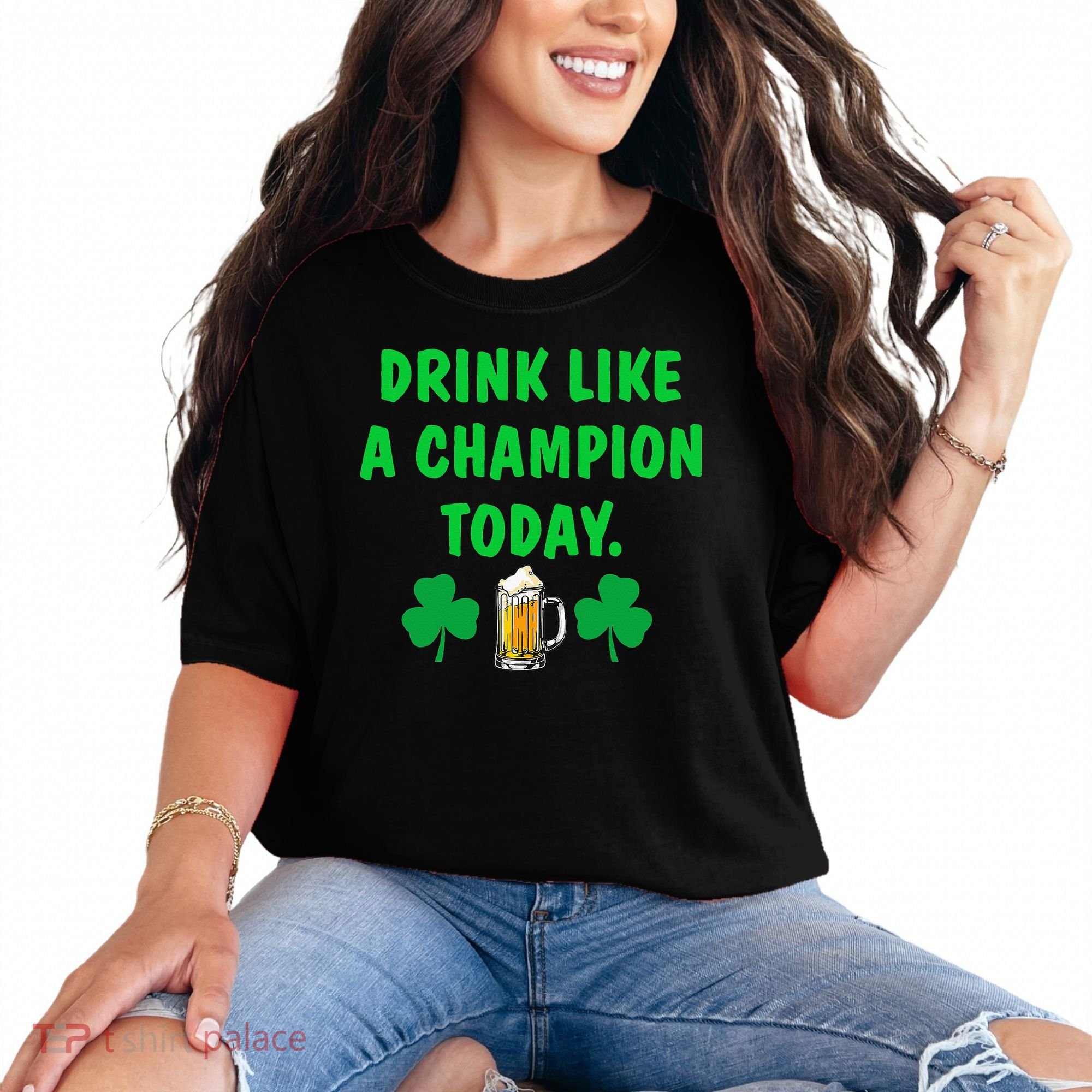 Drink Like Champion Today St Patricks Day Irish Drinking Comfort Colors T-Shirt