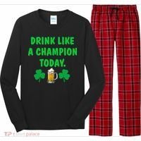 Drink Like Champion Today St Patricks Day Irish Drinking Long Sleeve Pajama Set thumb 0