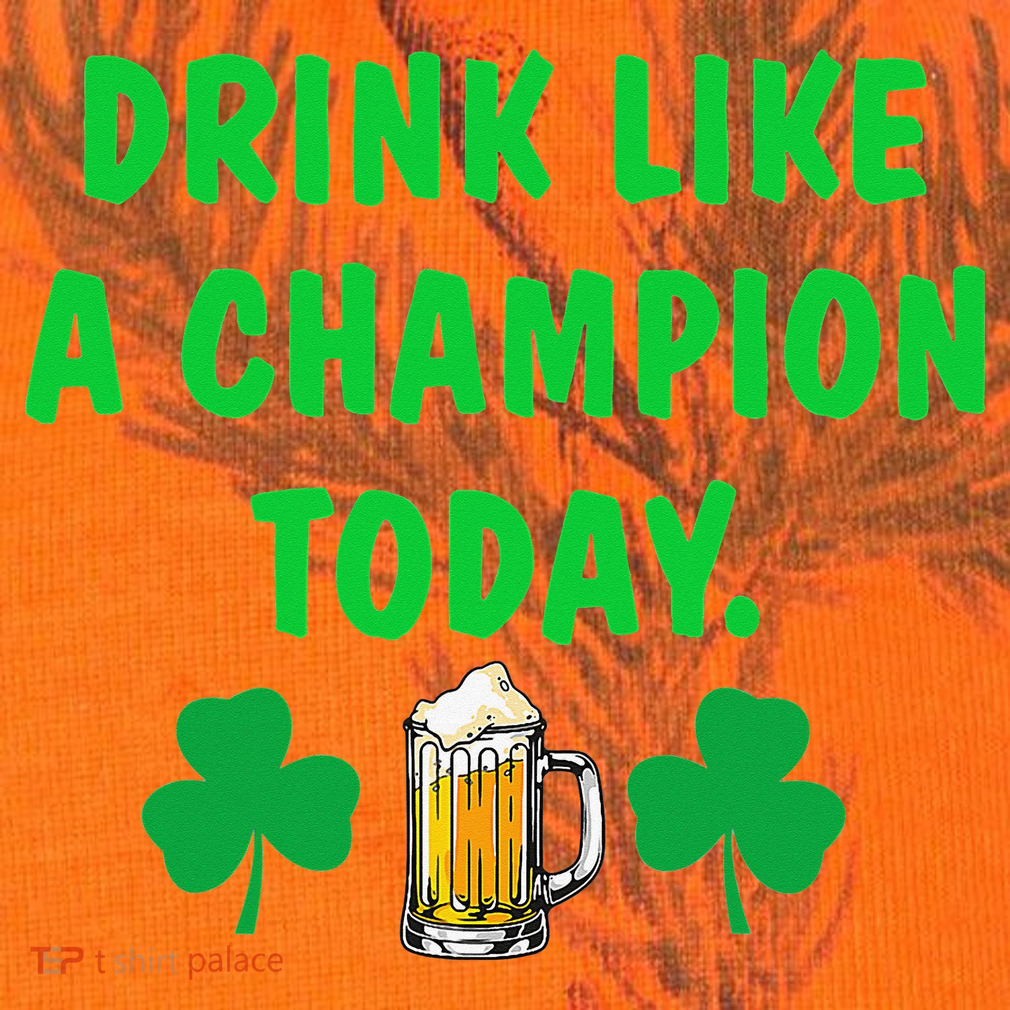 Drink Like Champion Today St Patricks Day Irish Drinking Kati Licensed 12" Camo Cuffed Beanie