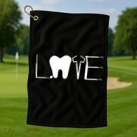 Dentist Love Dental Assistant Tooth Squad Cute Teeth Dentist Great Gift Golf Towel thumb 1