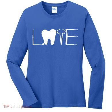 Dentist Love Dental Assistant Tooth Squad Cute Teeth Dentist Great Gift Women's Long Sleeve Shirt