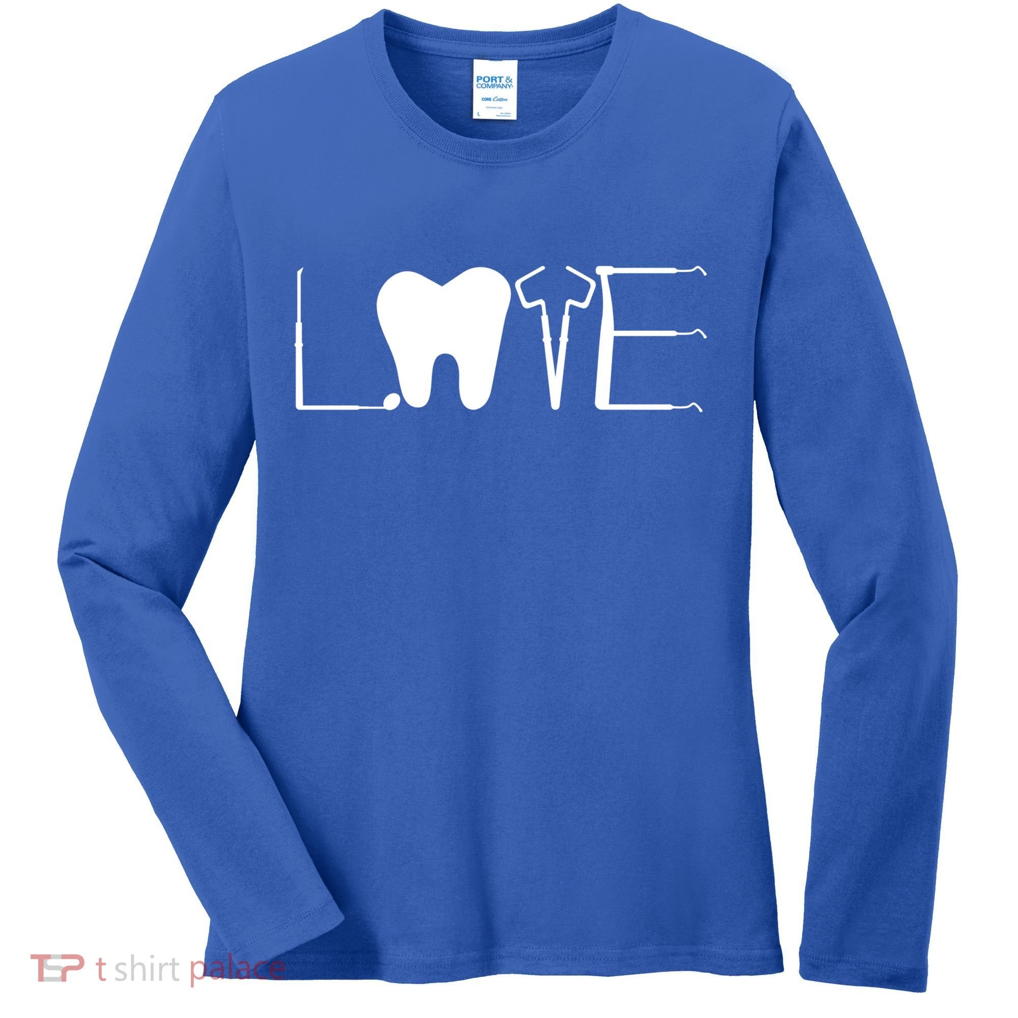 Dentist Love Dental Assistant Tooth Squad Cute Teeth Dentist Great Gift Women's Long Sleeve Shirt