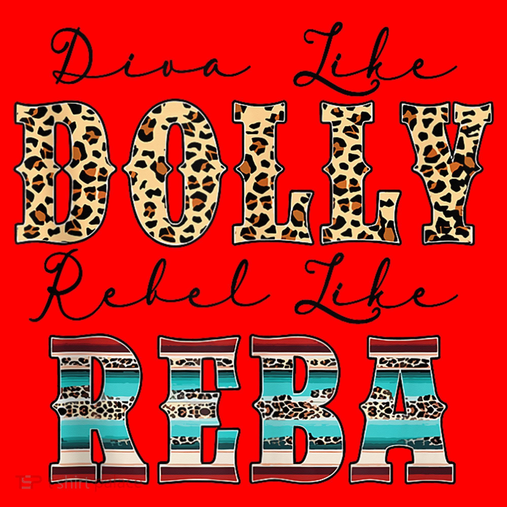 Diva Like Dolly Rebel Like Reba Leopard Texture Style Santa Hat