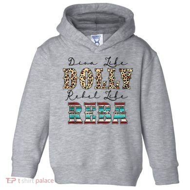 Diva Like Dolly Rebel Like Reba Leopard Texture Style Toddler Hoodie