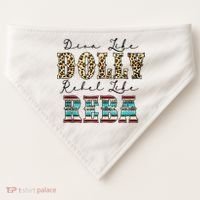 Diva Like Dolly Rebel Like Reba Leopard Texture Style USA-Made Doggie Bandana thumb 0