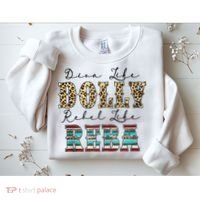 Diva Like Dolly Rebel Like Reba Leopard Texture Style Sweatshirt thumb 2