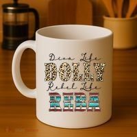 Diva Like Dolly Rebel Like Reba Leopard Texture Style Coffee Mug thumb 4