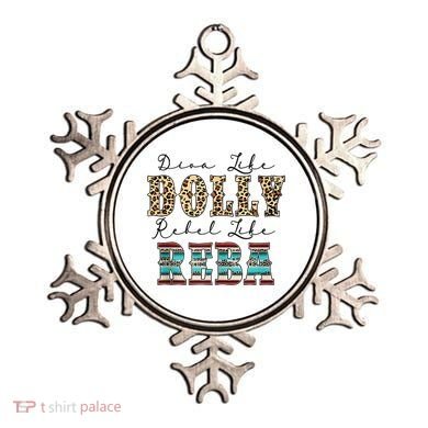 Diva Like Dolly Rebel Like Reba Leopard Texture Style Ornament