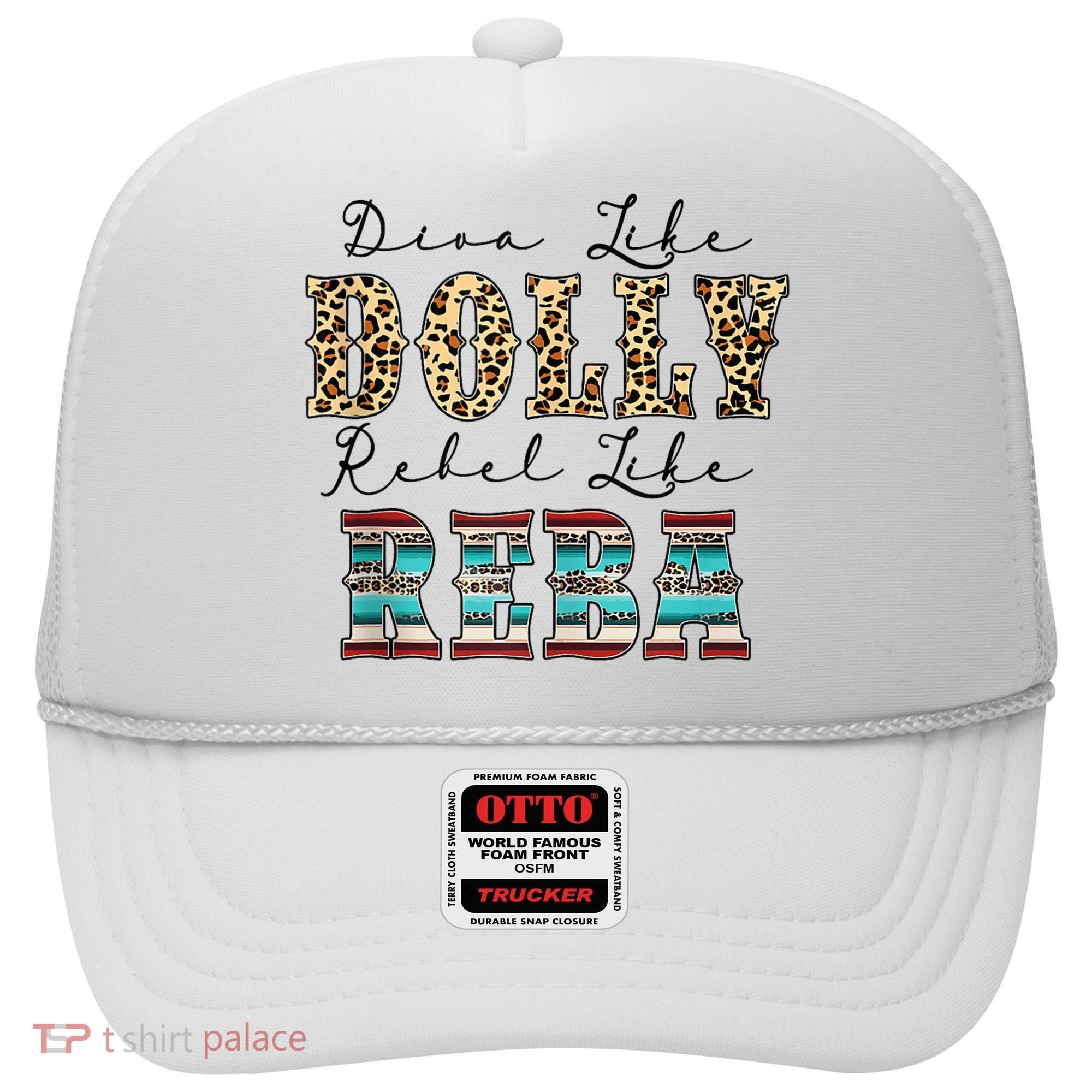 Diva Like Dolly Rebel Like Reba Leopard Texture Style Hat