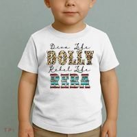 Diva Like Dolly Rebel Like Reba Leopard Texture Style Toddler T-Shirt thumb 2