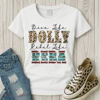 Diva Like Dolly Rebel Like Reba Leopard Texture Style Women's T-Shirt thumb 3
