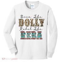 Diva Like Dolly Rebel Like Reba Leopard Texture Style Kids Long Sleeve Shirt thumb 0