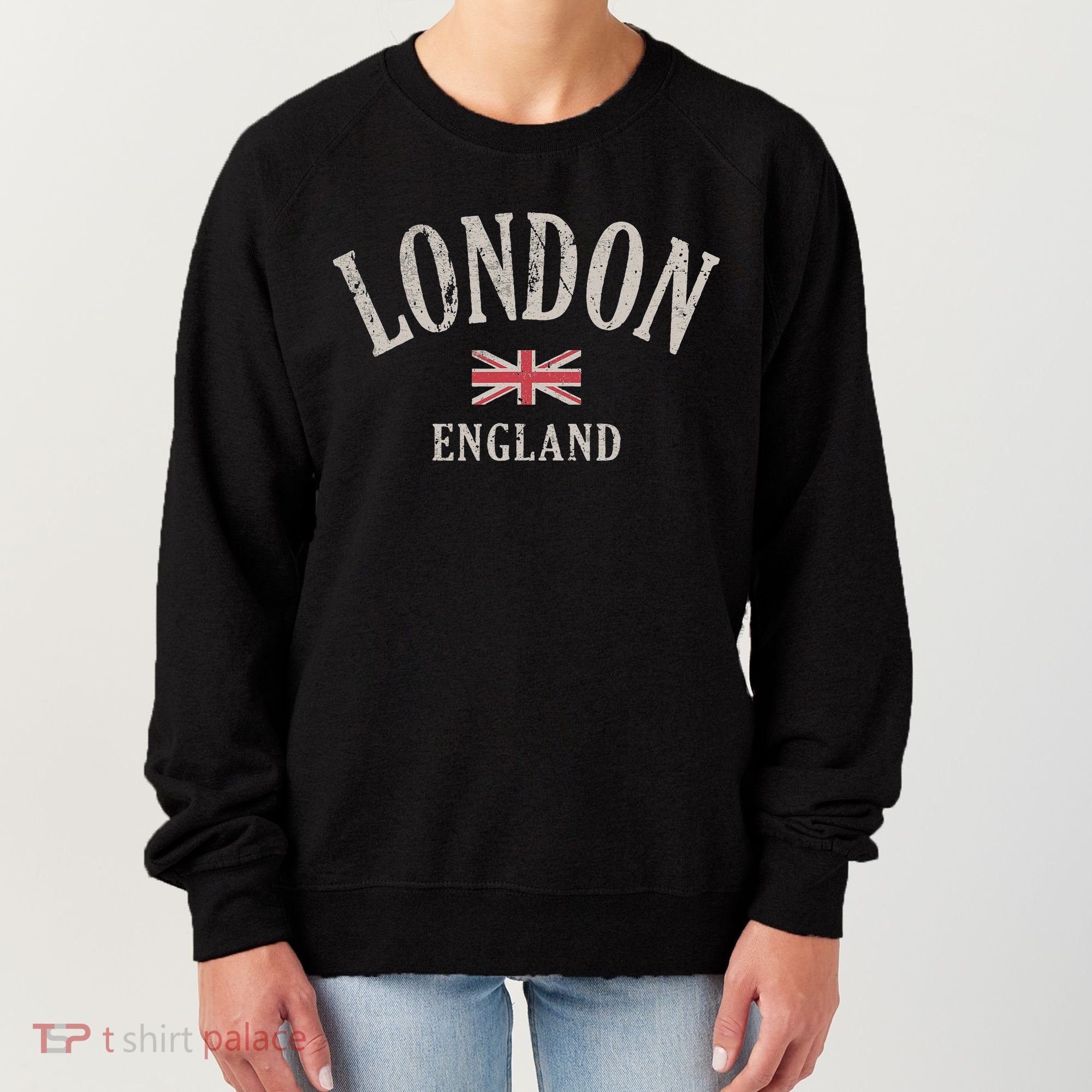 Distressed London England Uk Flag Women's Sweatshirt